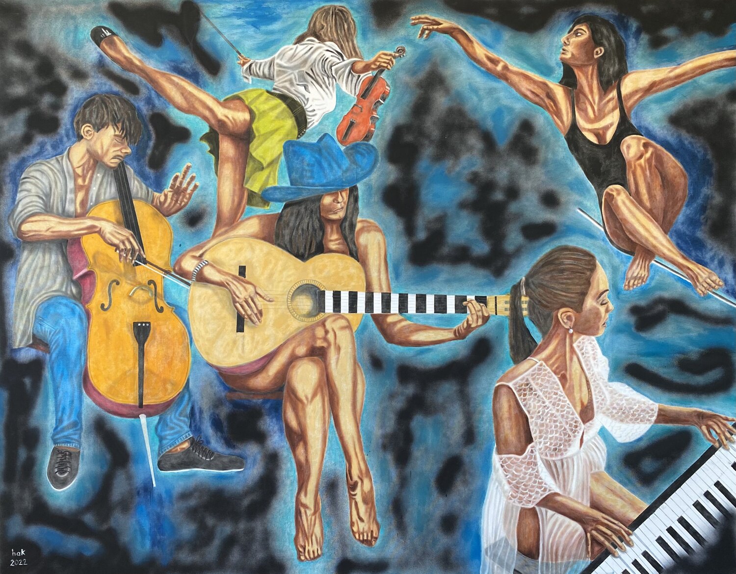Let The Music Play Huseyin Ak Original painting for sale