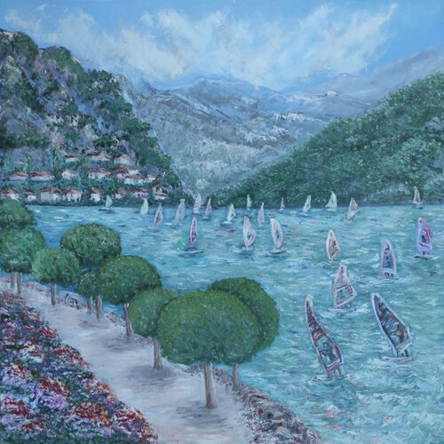 Lago di Garda by Maria Galan, Painting for Sale on Select