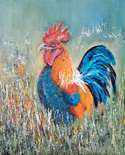 Il gallo by Maria Galan, Painting for Sale on Select