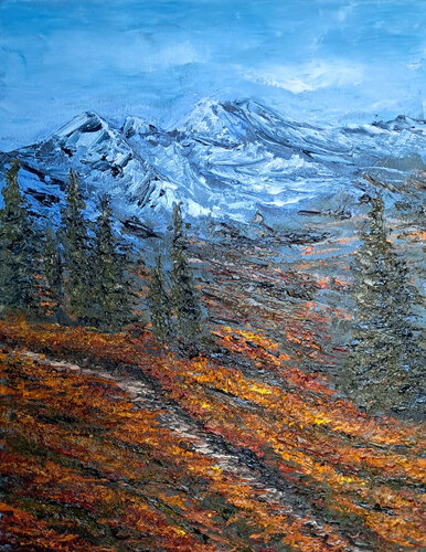Silenzio tra le vette by Maria Galan, Painting for Sale on Select