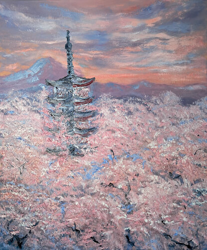 Oltre la nebbia di petali, by Maria Galan, Painting for Sale on Select
