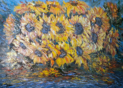 Girasoli, eco del sole by Maria Galan, Painting for Sale on Select