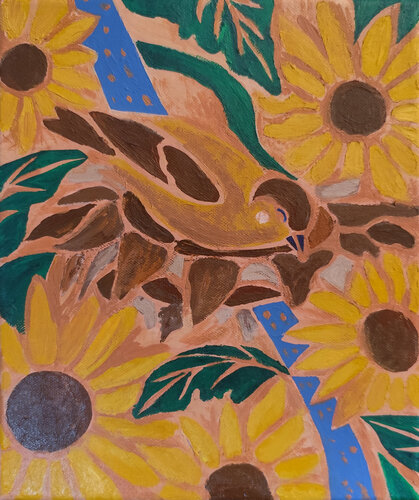 Il Riposo del Cardellino by Maria Galan, Painting for Sale on Select