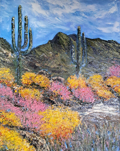 Cactus in festa by Maria Galan, Painting for Sale on Select