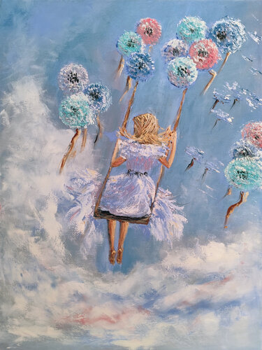 Oltre le Nuvole by Maria Galan, Painting for Sale on Select
