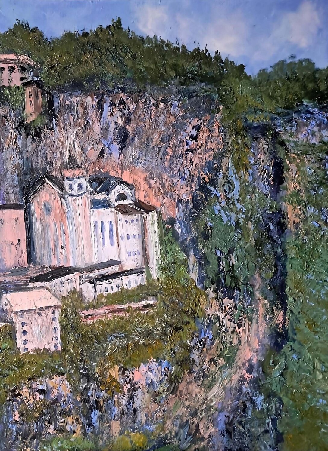 Tra il cielo e la terra-Madonna della corona Maria Galan Original painting for sale
