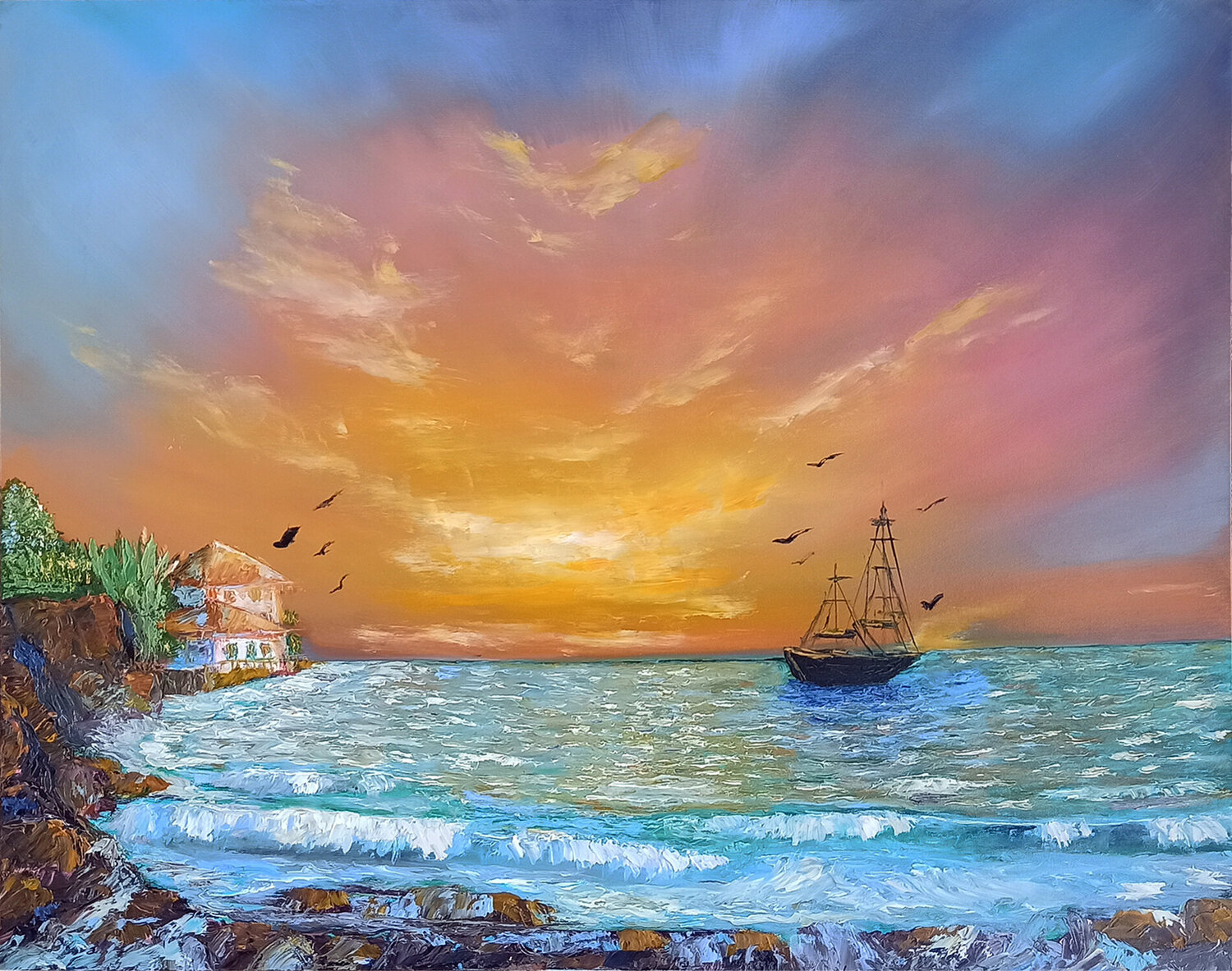 Il suono delle onde Maria Galan Original painting for sale