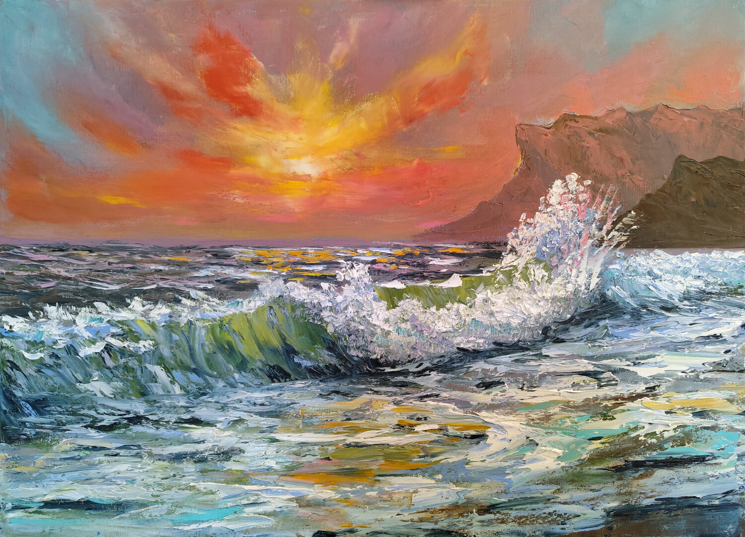 Alba sul mare Maria Galan Original painting for sale