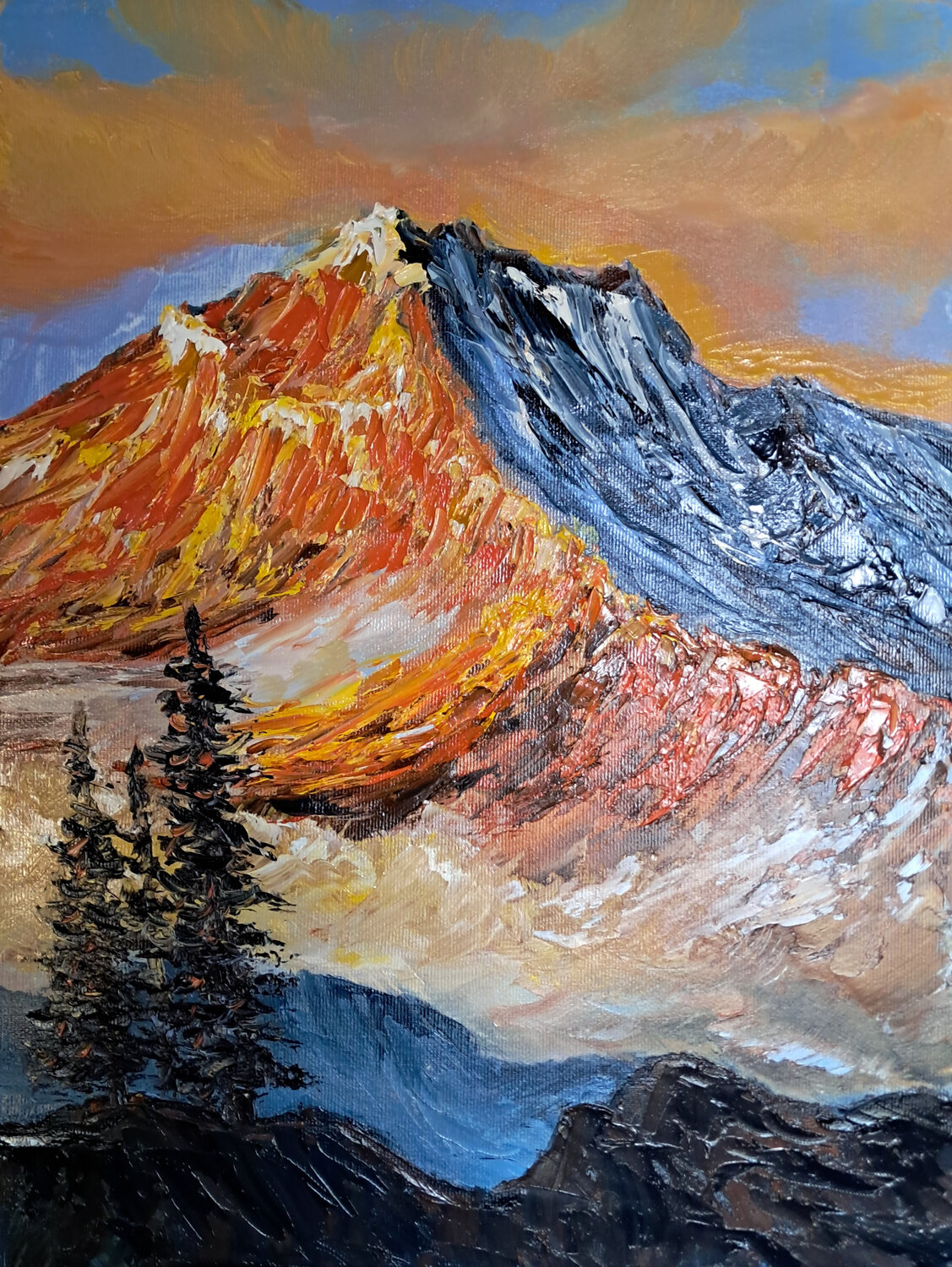 Creste al tramonto Maria Galan Original painting for sale
