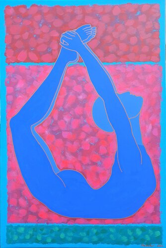 Blue Moon Yoga. #6 Art Collection "Ascent Yoga" by Nata Shemshur, Painting for Sale on Select