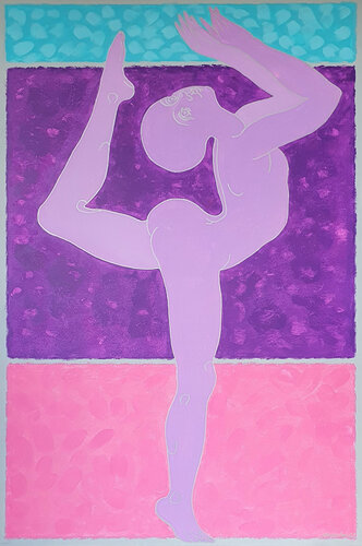 Purple blossom yoga. #7 Art Collection "Ascent Yoga" by Nata Shemshur, Painting for Sale on Select