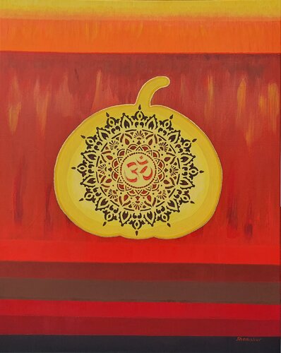 Autumn Pumpkin Mantra. Om Season #4 by Nata Shemshur, Painting for Sale on Select