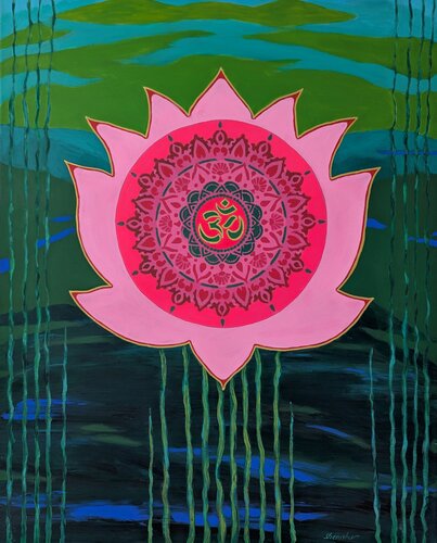 Summer Lotus Mantra. Om Season #3 by Nata Shemshur, Painting for Sale on Select