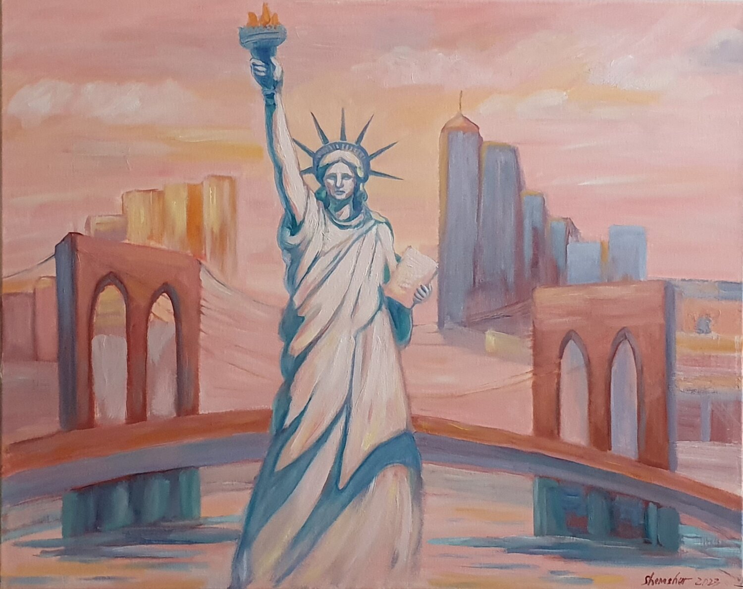Lady Liberty Nata Shemshur Original painting for sale