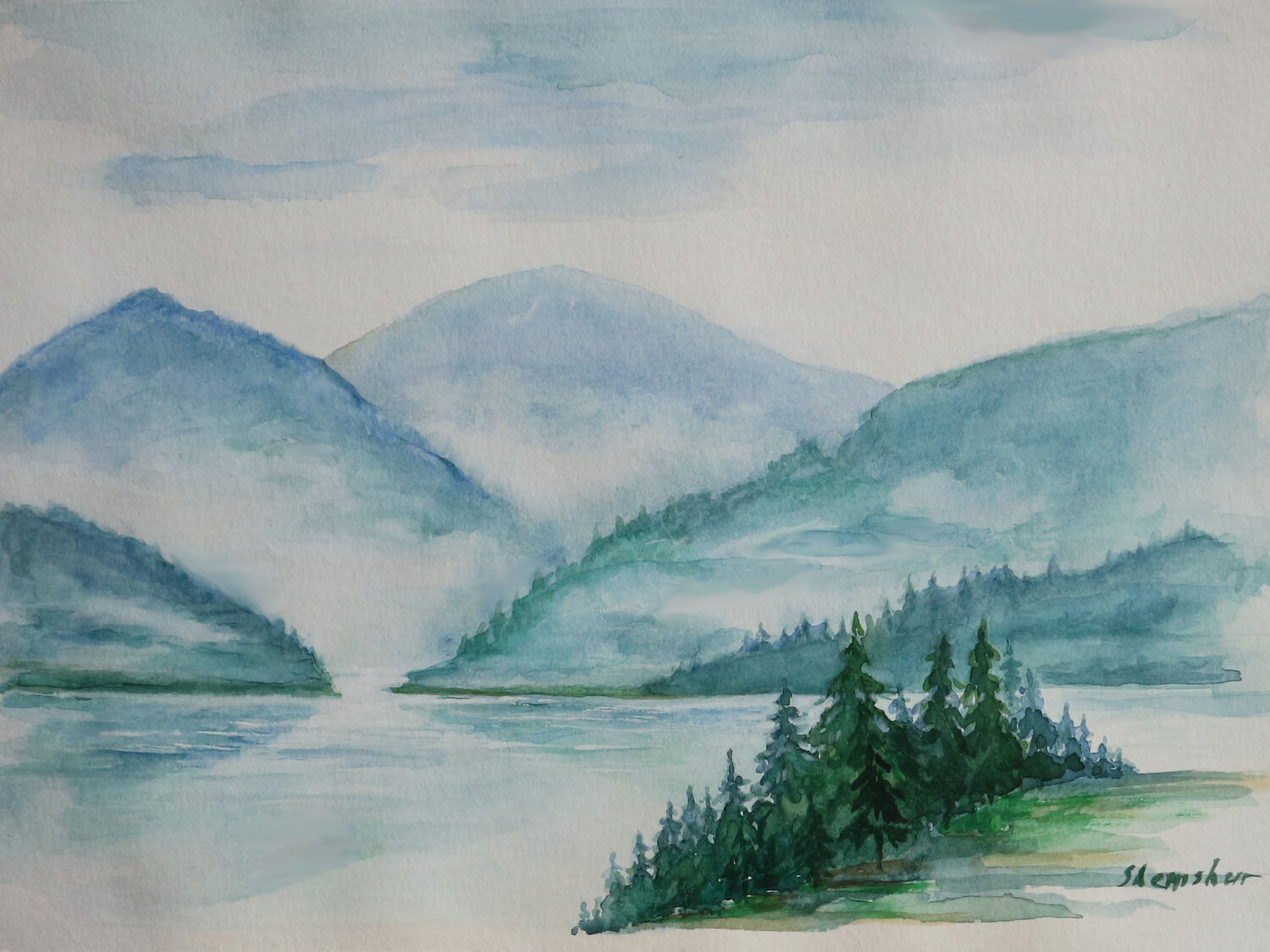 Mountain Silence Nata Shemshur Original painting for sale