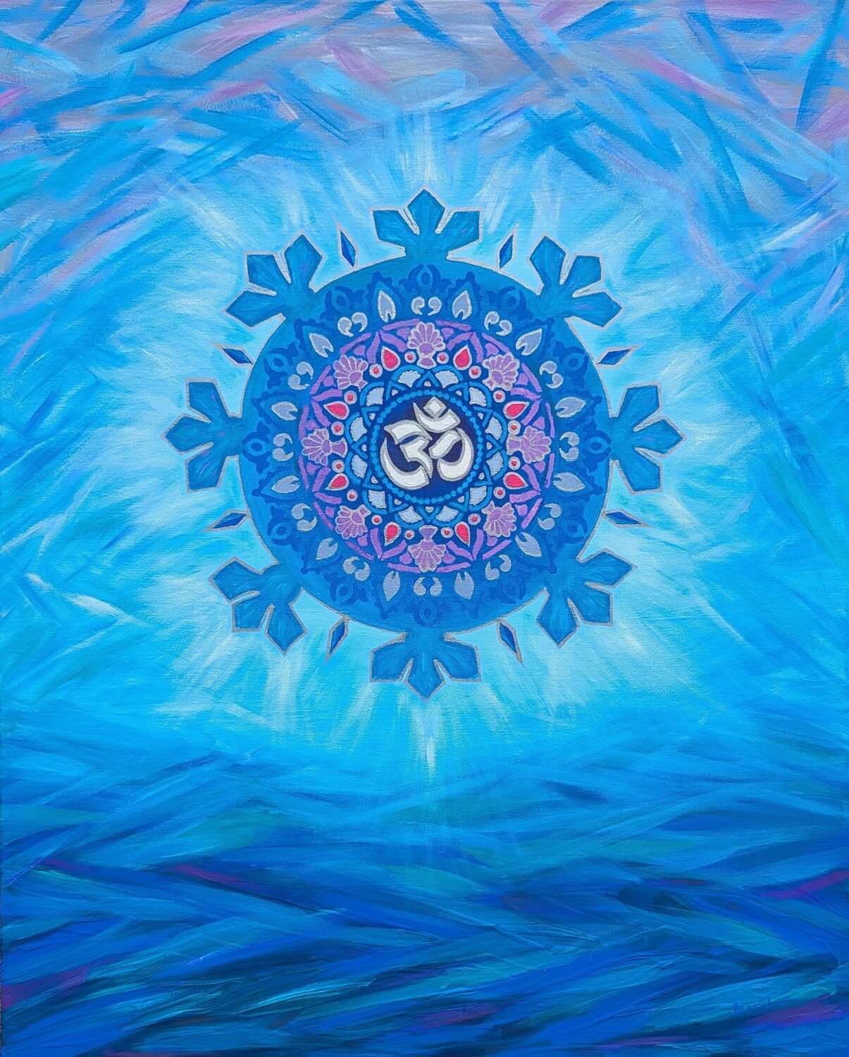 Winter Crystal Mantra. Om Season #1 Nata Shemshur Original painting for sale