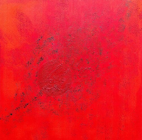 red structured by Klaus Angeli, Painting for Sale on Select