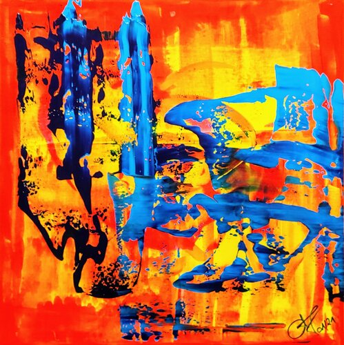 orange blue by Klaus Angeli, Painting for Sale on Select