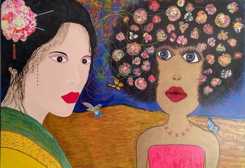 contest of beauty by Klaus Angeli, Painting for Sale on Select