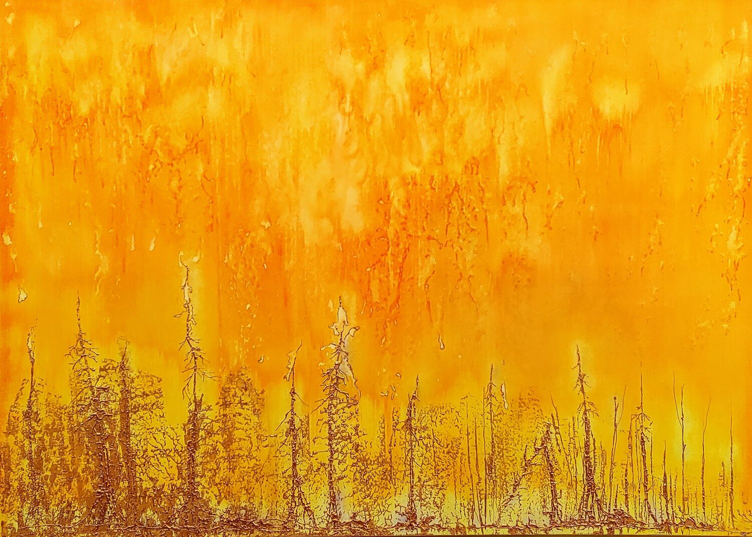 golden forest Klaus Angeli Original painting for sale