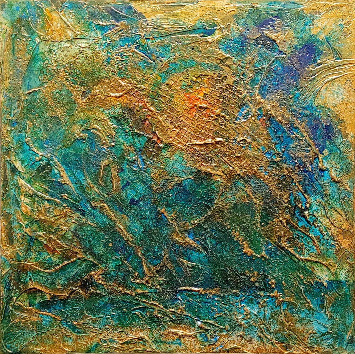 golden net Klaus Angeli Original painting for sale