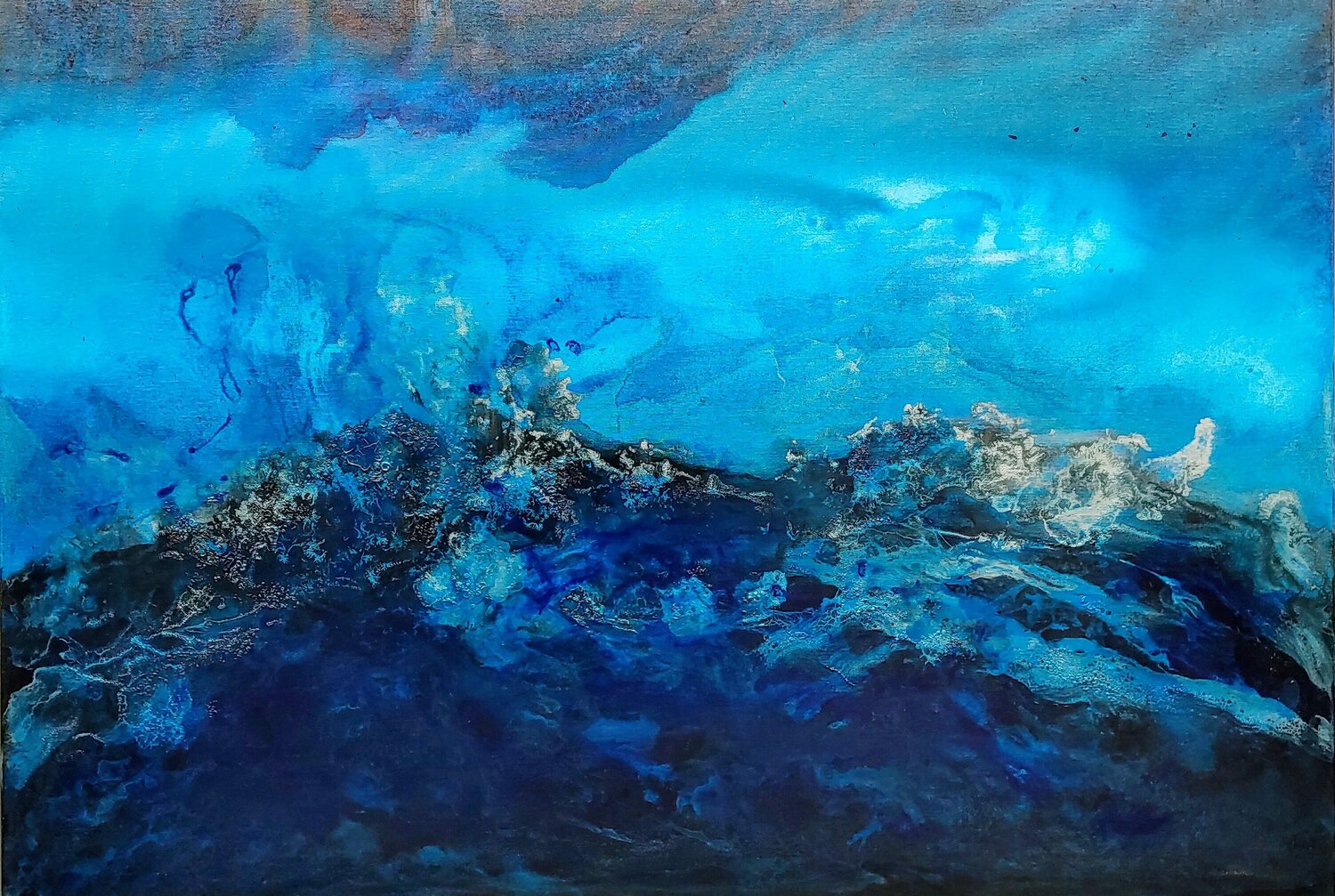 blue sea Klaus Angeli Original painting for sale