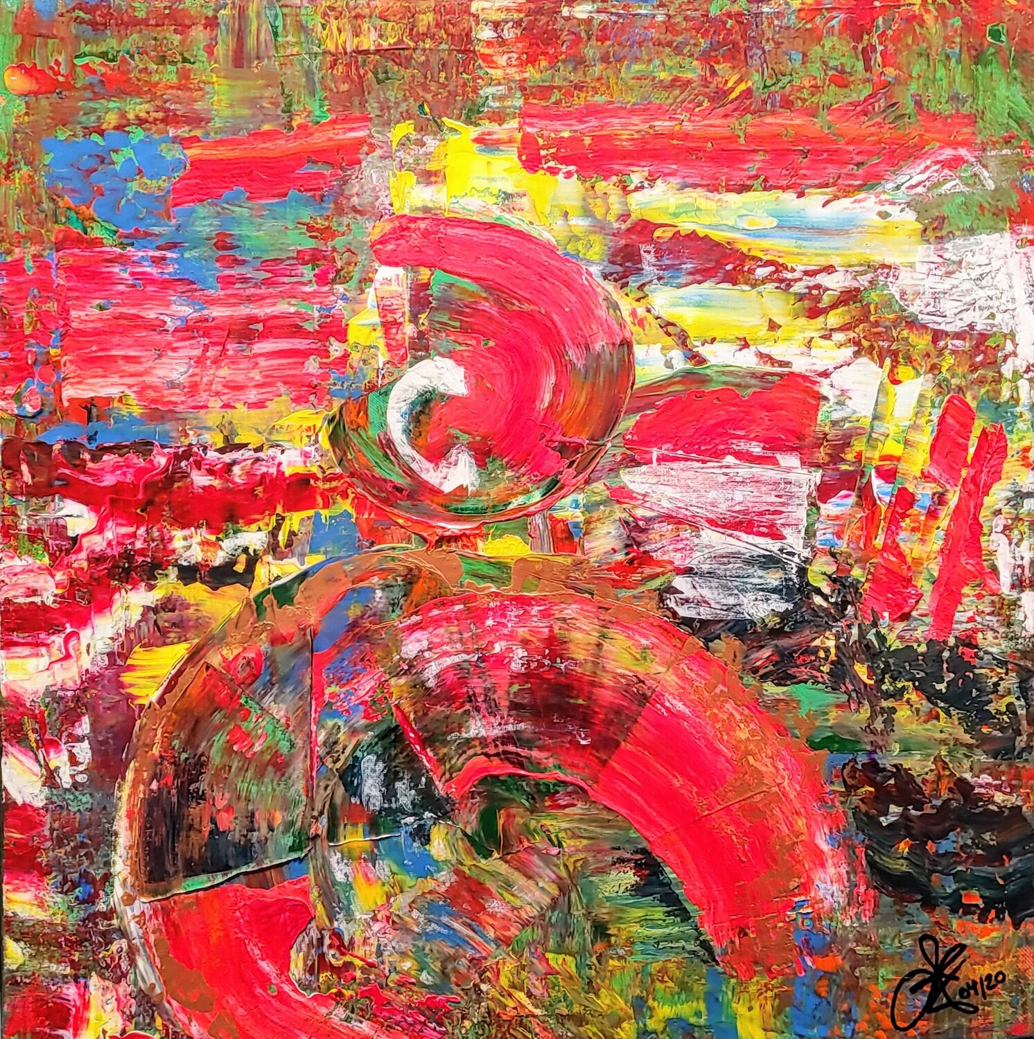 semicircle Klaus Angeli Original painting for sale