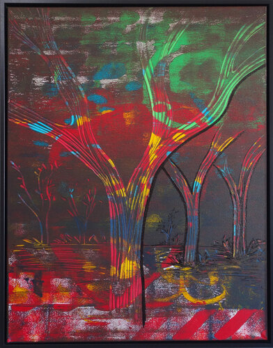 Night in the magic forest by Veronika Ban, Painting for Sale on Select