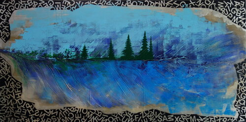 Landscape Feather by Veronika Ban, Painting for Sale on Select