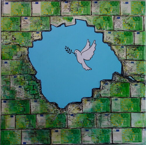 PEACE VS MONEY by Veronika Ban, Painting for Sale on Select