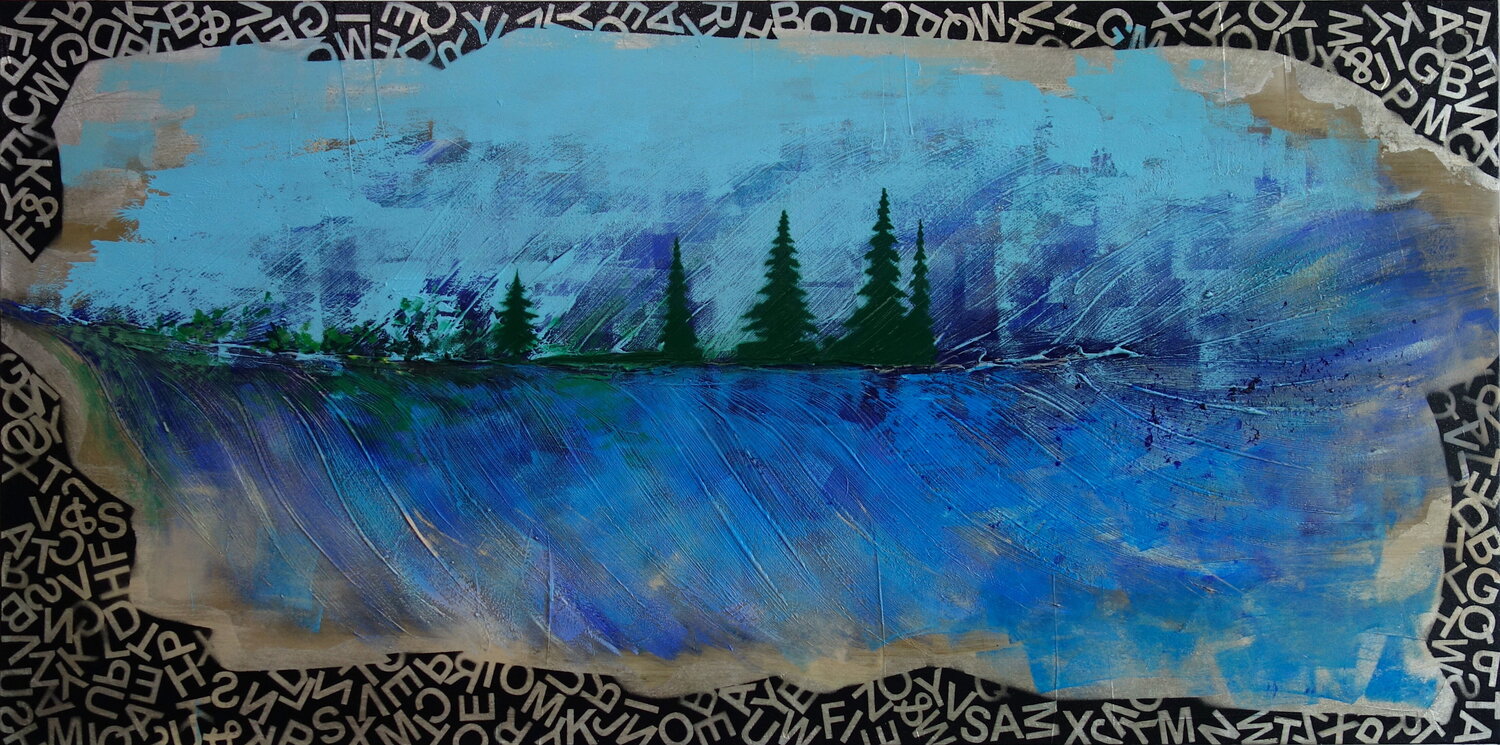 Landscape Feather Veronika Ban Original painting for sale