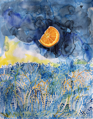 Mond wie eine Orange by Anna Rona, Painting for Sale on Select
