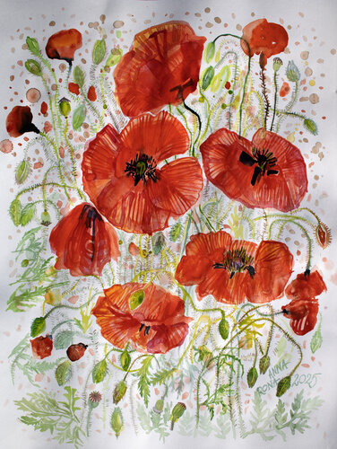 Mohnblumen by Anna Rona, Painting for Sale on Select