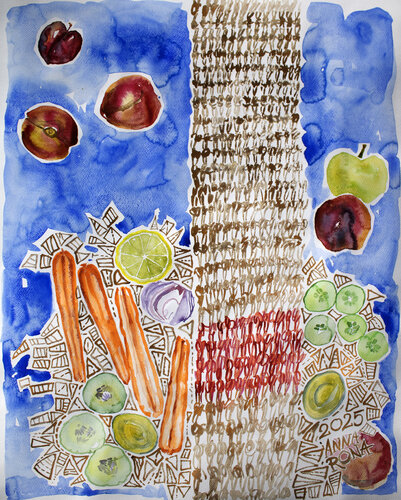 Goldene Komposition – Gardine by Anna Rona, Painting for Sale on Select