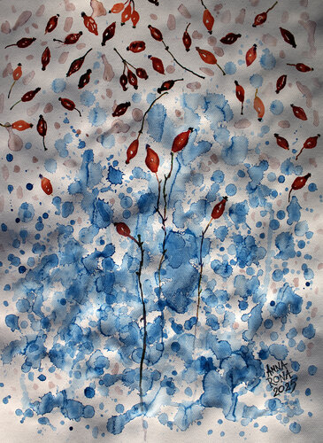 Später Herbstregen by Anna Rona, Painting for Sale on Select