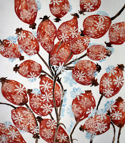 Rosen im Schnee by Anna Rona, Painting for Sale on Select