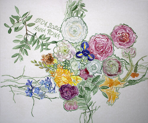 Blumenstrauß by Anna Rona, Painting for Sale on Select