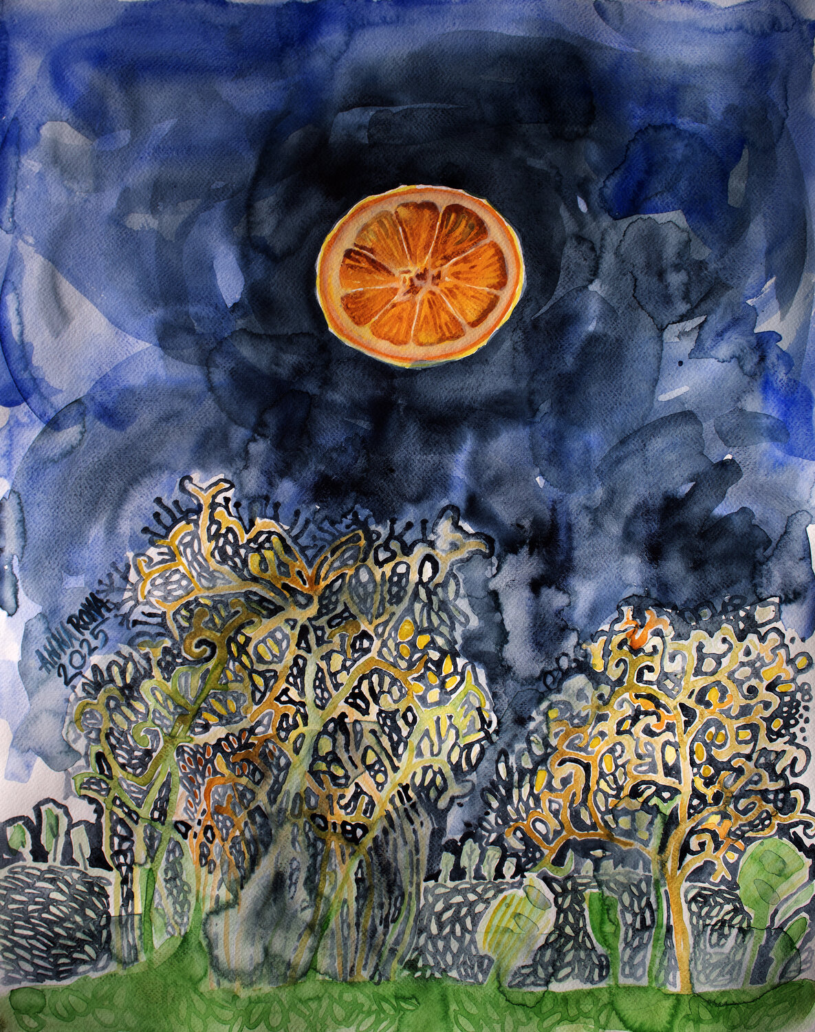 Vollmond 2025 Anna Rona Original painting for sale