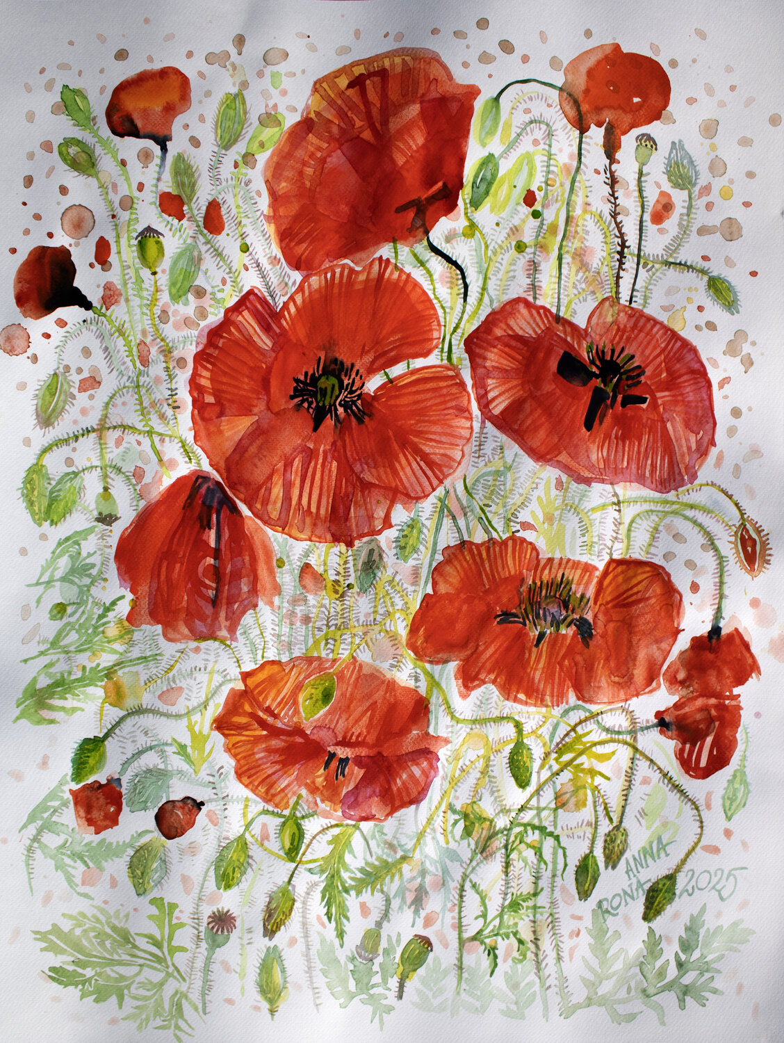 Mohnblumen Anna Rona Original painting for sale