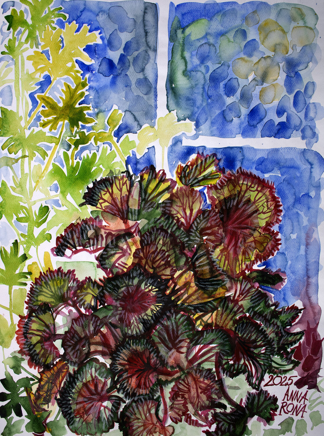 Fenster im Atelier 1 Anna Rona Original painting for sale