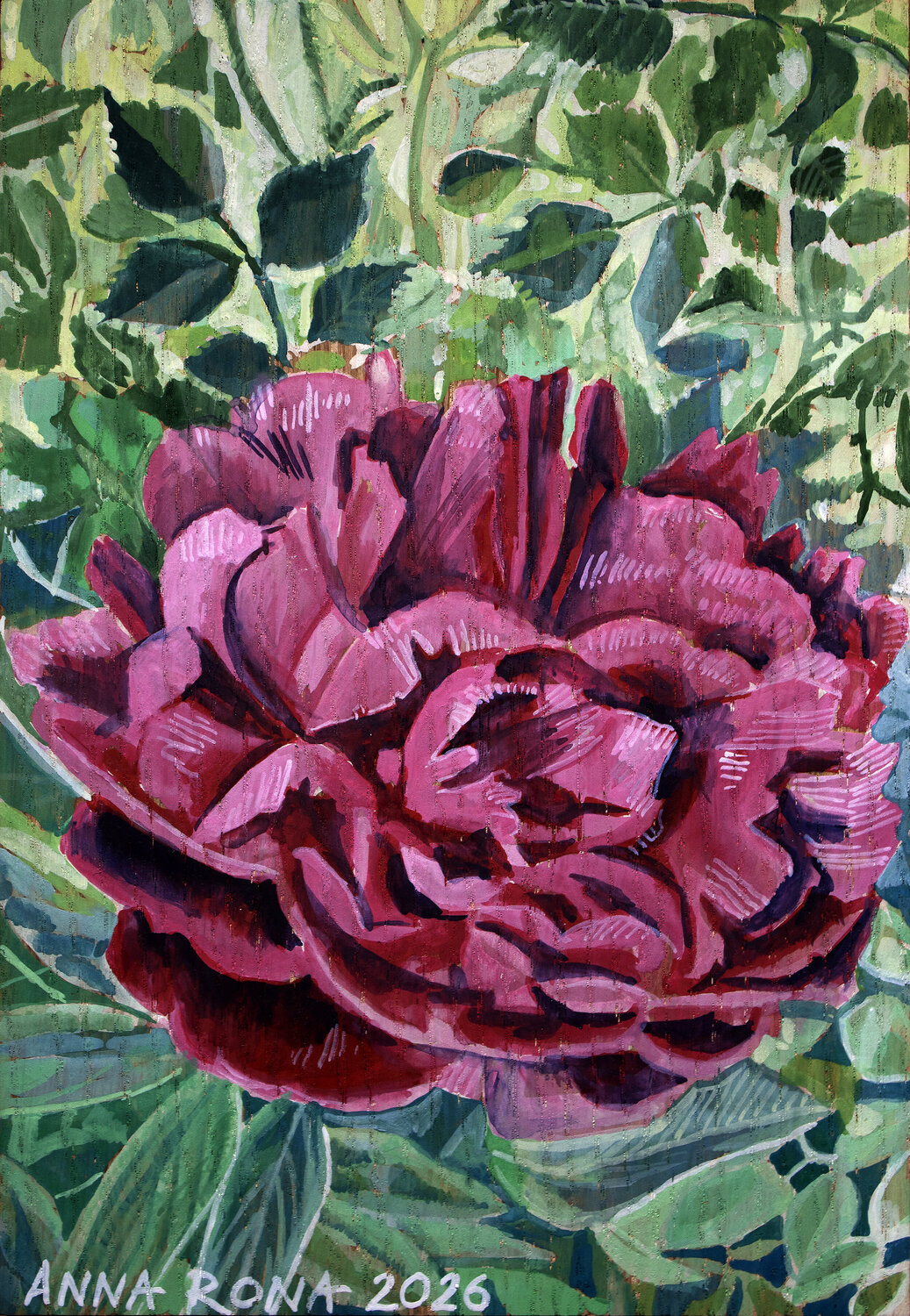 Schöne Pfingstrose Anna Rona Original painting for sale