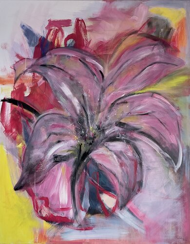 Lilie im Farbenmeer by Susanna Schorr, Painting for Sale on Select