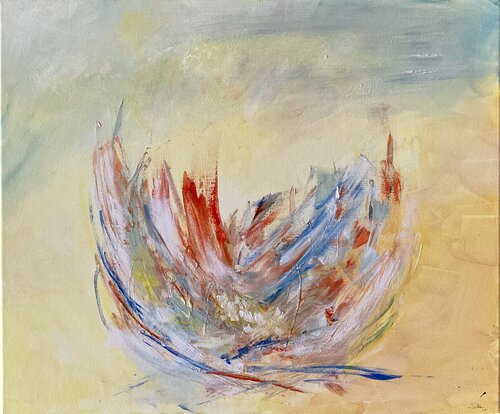 Lotusblume der Lichts minimalistisch abstrakte Lebensblume by Susanna Schorr, Painting for Sale on Select