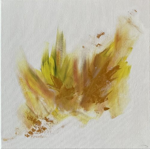 Goldene Wiedergeburt abstrakt minimalistisch by Susanna Schorr, Painting for Sale on Select