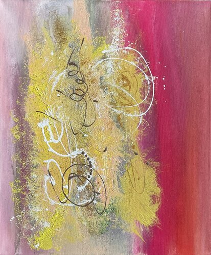 Goldenes Glück - farbenfroh abstrakt by Susanna Schorr, Painting for Sale on Select