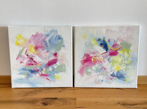 Tanz der Leichtigkeit - Diptychon by Susanna Schorr, Painting for Sale on Select