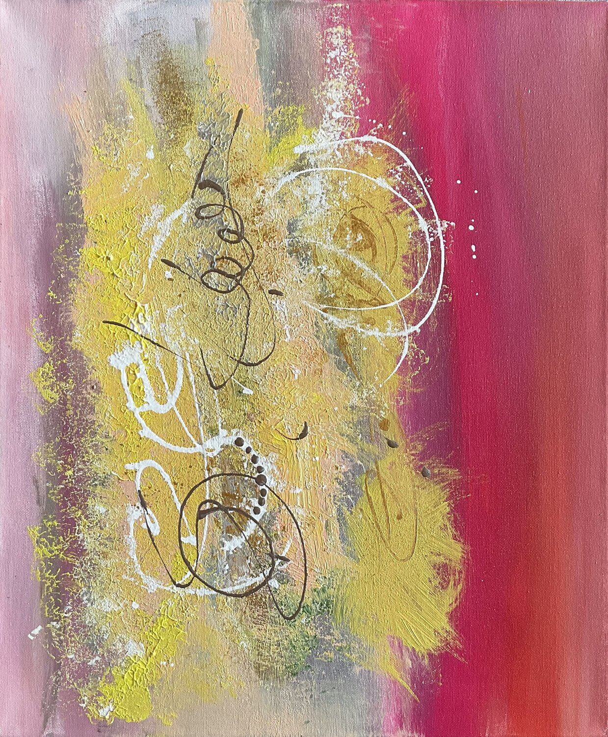 Goldenes Glück - farbenfroh abstrakt Susanna Schorr Original painting for sale