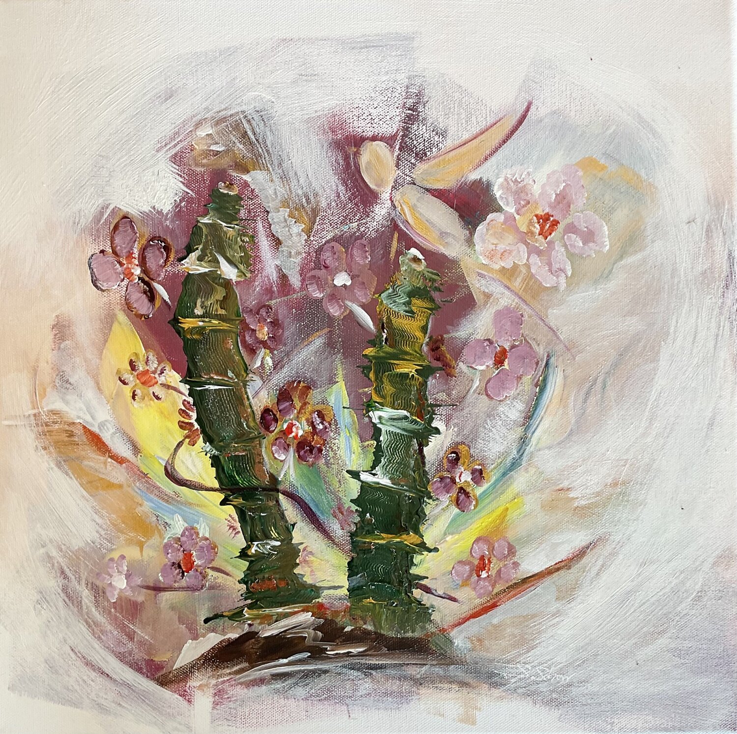 Glücks Bambus Susanna Schorr Original painting for sale
