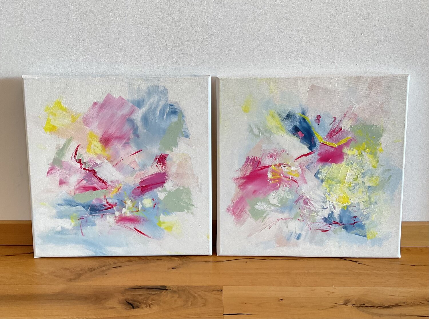 Tanz der Leichtigkeit - Diptychon Susanna Schorr Original painting for sale