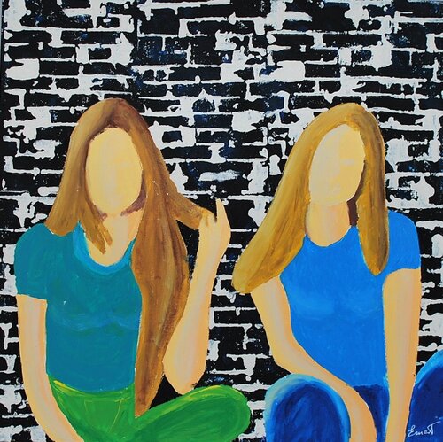 Dos amigas by Ernest Carneado Ferreri, Painting for Sale on Select